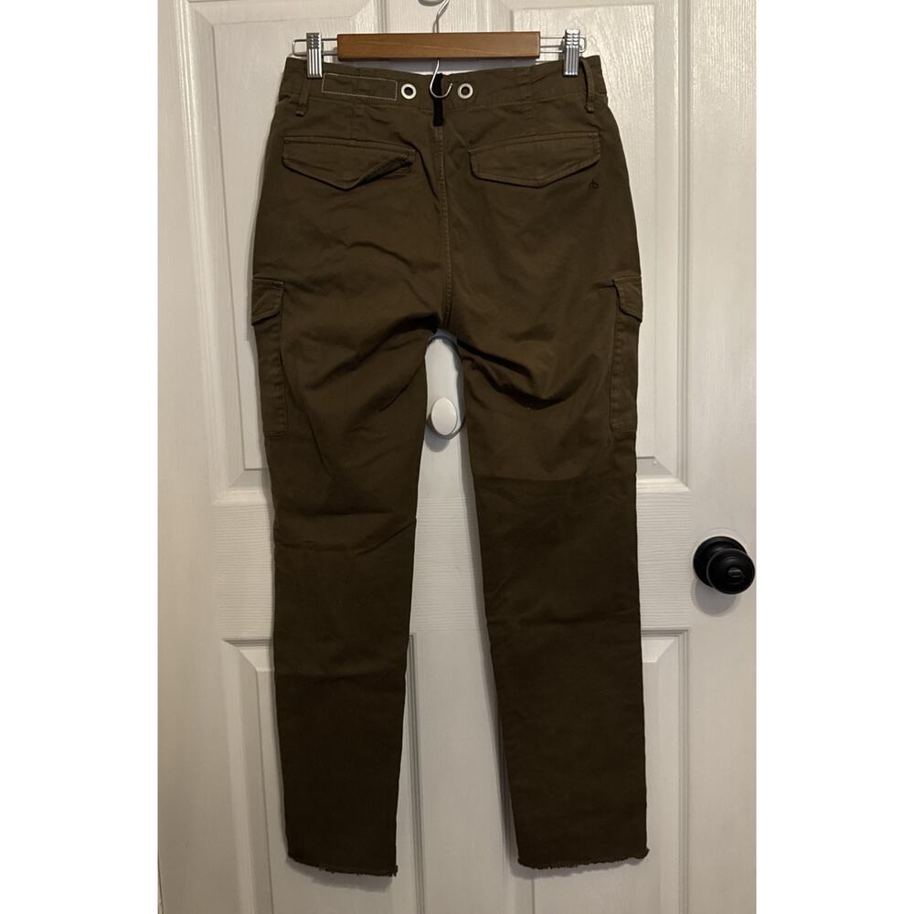 Rag‎ & Bone Women’s Army Green Cargo Pants Tapered Raw Hem Size 24 - Picture 6 of 8